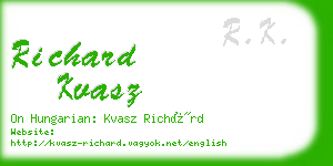 richard kvasz business card